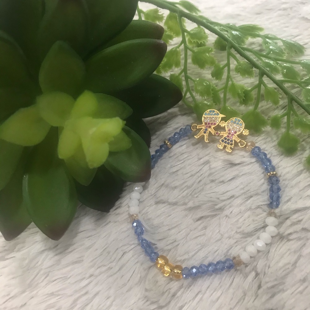 Crystal stretch bracelet,Charm Gold Plated